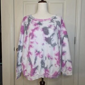 Free People Intimately Pink Tie Dye Kelly Washed Loungewear Top